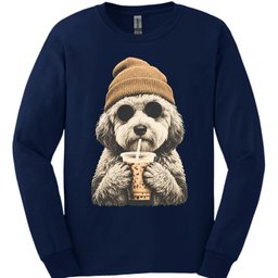 Sheepadoodle Hipster Dog Long Sleeve Shirt Gift For Dog Lover