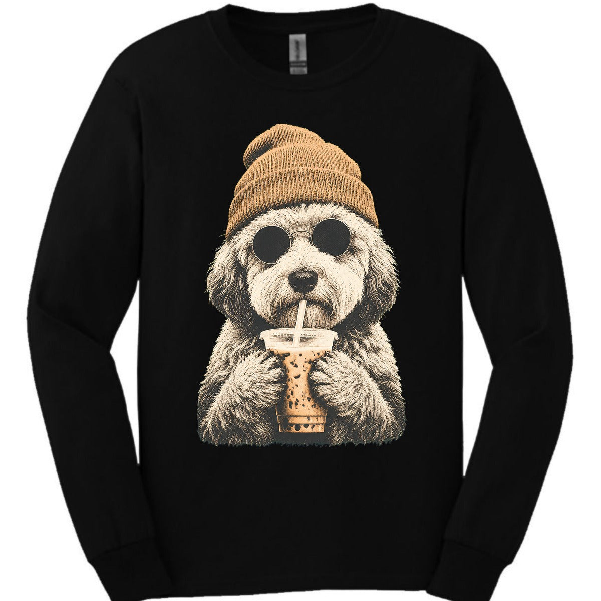 Sheepadoodle Hipster Dog Long Sleeve Shirt Gift For Dog Lover