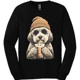 Sheepadoodle Hipster Dog Long Sleeve Shirt Gift For Dog Lover