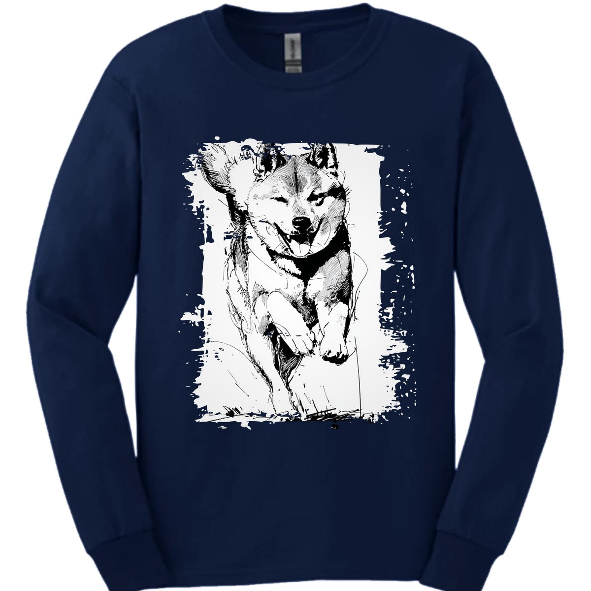 Shiba Inu Running Dog Long Sleeve Shirt Gift For Dog Lover