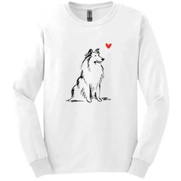 Shetland Sheepdog Sketch Dog Long Sleeve Tee Gift For Dog Lover