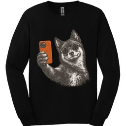Schipperke Selfie Dog Long Sleeve Shirt Gift For Dog Lover