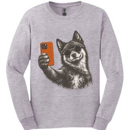 Schipperke Selfie Dog Long Sleeve Shirt Gift For Dog Lover