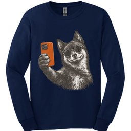 Schipperke Selfie Dog Long Sleeve Shirt Gift For Dog Lover