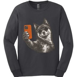 Schipperke Selfie Dog Long Sleeve Shirt Gift For Dog Lover