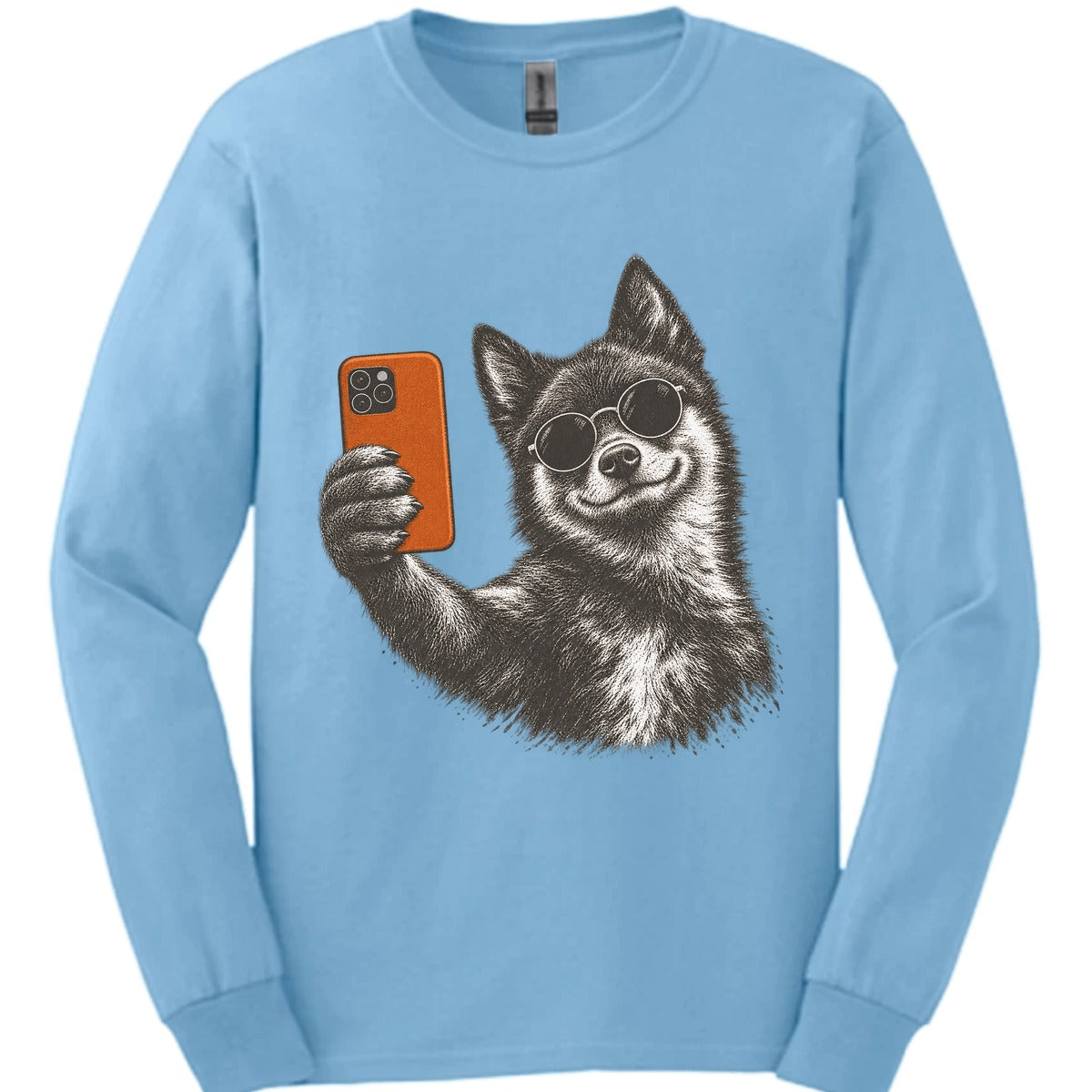 Schipperke Selfie Dog Long Sleeve Shirt Gift For Dog Lover