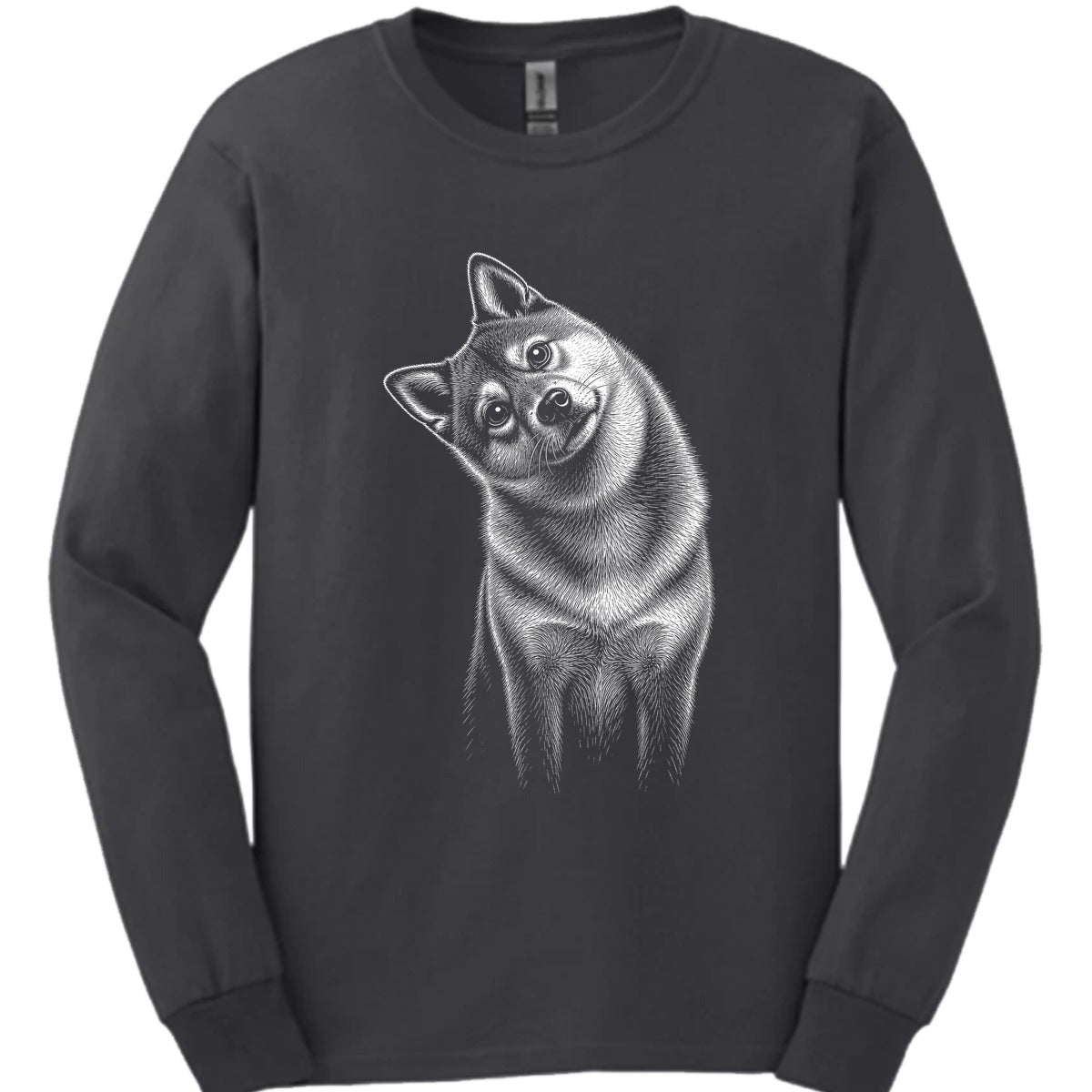 Shiba Inu Tilted Dog Long Sleeve Shirt Gift For Dog Lover