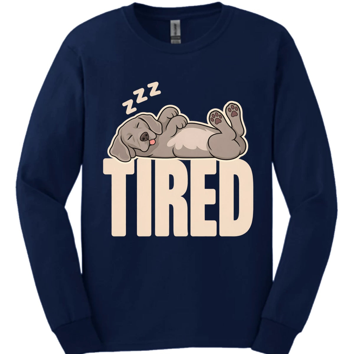 Weimaraner Tired Dog Long Sleeve Shirt Gift For Dog Lover