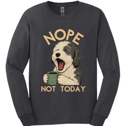 Sheepadoodle Not Today Long Sleeve Shirt Gift For Dog Lover