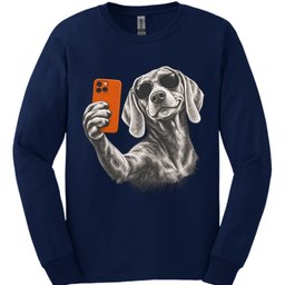 Weimaraner Selfie Dog Long Sleeve Shirt Gift For Dog Lover