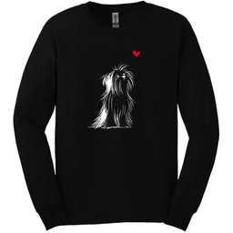 Shih Tzu Sketch Dog Long Sleeve Tee Gift For Dog Lover