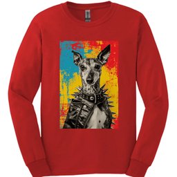 Whippet Punk Dog Long Sleeve Shirt Gift For Dog Lover