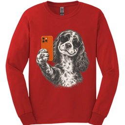 Sprocker Selfie Dog Long Sleeve Shirt Gift For Dog Lover