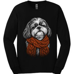 Shih Tzu Winter Dog Long Sleeve Shirt Gift For Dog Lover