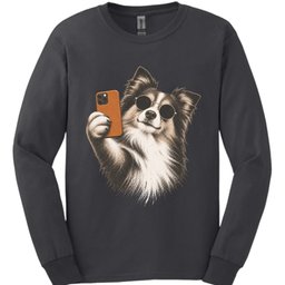 Shetland Sheepdog Selfie Dog Long Sleeve Shirt Gift For Dog Lover