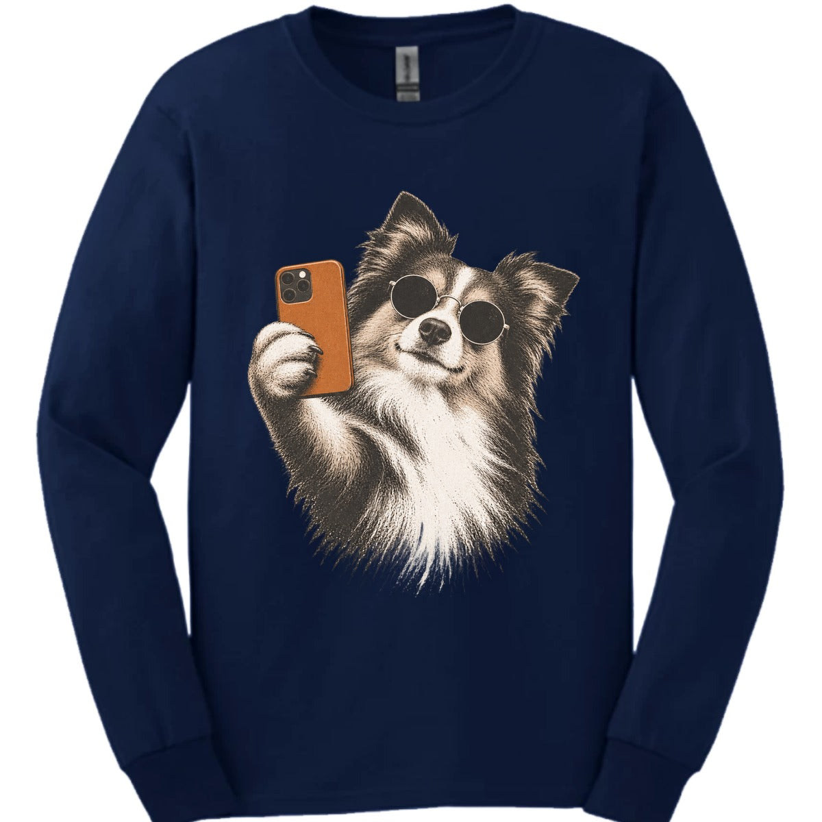 Shetland Sheepdog Selfie Dog Long Sleeve Shirt Gift For Dog Lover