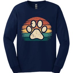 Vintage Paw Long Sleeve Shirt Gift For Dog Lover