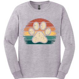 Vintage Paw Long Sleeve Shirt Gift For Dog Lover