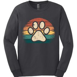 Vintage Paw Long Sleeve Shirt Gift For Dog Lover