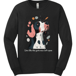Springer Spaniel Live Like The Gate Was Left Open Long Sleeve Shirt Gift For Dog Lover