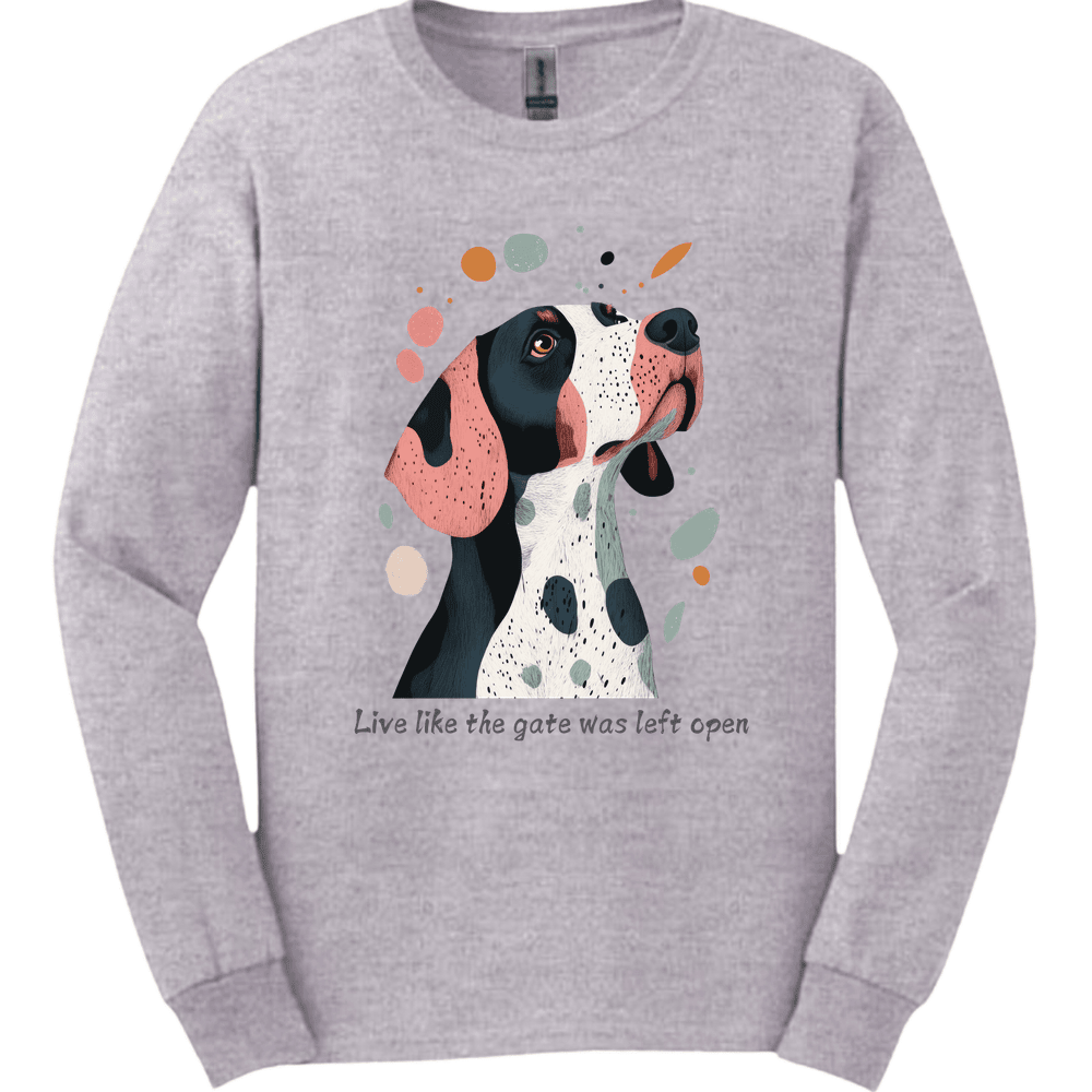Springer Spaniel Live Like The Gate Was Left Open Long Sleeve Shirt Gift For Dog Lover