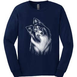 Shetland Sheepdog Tilted Dog Long Sleeve Shirt Gift For Dog Lover
