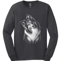 Shetland Sheepdog Tilted Dog Long Sleeve Shirt Gift For Dog Lover
