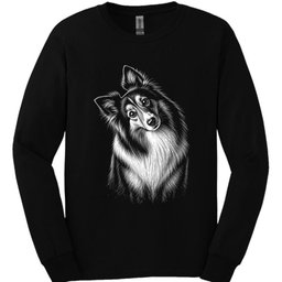 Shetland Sheepdog Tilted Dog Long Sleeve Shirt Gift For Dog Lover