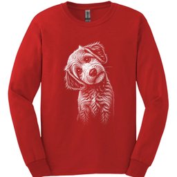 Schnoodle Tilted Dog Long Sleeve Shirt Gift For Dog Lover