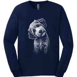 Schnoodle Tilted Dog Long Sleeve Shirt Gift For Dog Lover