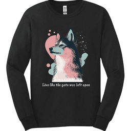 Sheepdog Live Like The Gate Was Left Open Long Sleeve Shirt Gift For Dog Lover