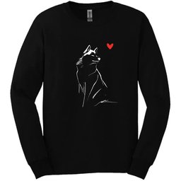 Siberian Husky Sketch Dog Long Sleeve Tee Gift For Dog Lover