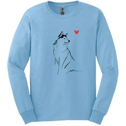 Siberian Husky Sketch Dog Long Sleeve Tee Gift For Dog Lover