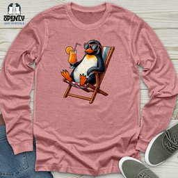 Chillin Penguin Paradise Unisex Long Sleeve Tee Gift For Animal Lover