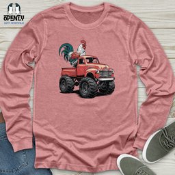 Chicken Monster Truck Unisex Long Sleeve Tee Gift For Animal Lover