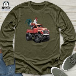 Chicken Monster Truck Unisex Long Sleeve Tee Gift For Animal Lover