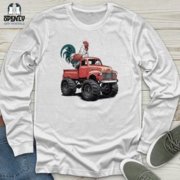 Chicken Monster Truck Unisex Long Sleeve Tee Gift For Animal Lover