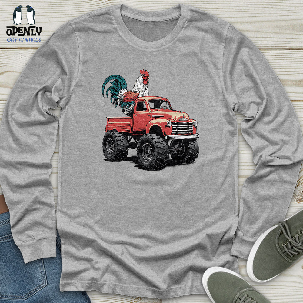 Chicken Monster Truck Unisex Long Sleeve Tee Gift For Animal Lover