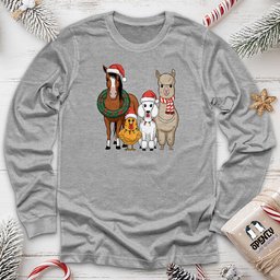 Christmas Animal Unisex Long Sleeve Tee Gift For Animal Lover