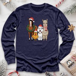 Christmas Animal Unisex Long Sleeve Tee Gift For Animal Lover