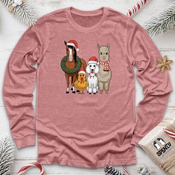 Christmas Animal Unisex Long Sleeve Tee Gift For Animal Lover