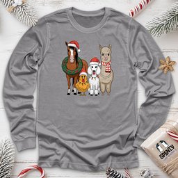 Christmas Animal Unisex Long Sleeve Tee Gift For Animal Lover