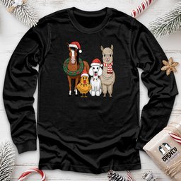 Christmas Animal Unisex Long Sleeve Tee Gift For Animal Lover