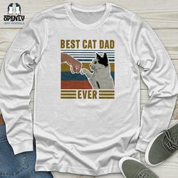 Best Cat Dad Ever Unisex Long Sleeve Tee Gift For Dad