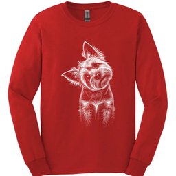 Yorkshire Terrier Tilted Dog Long Sleeve Shirt Gift For Dog Lover