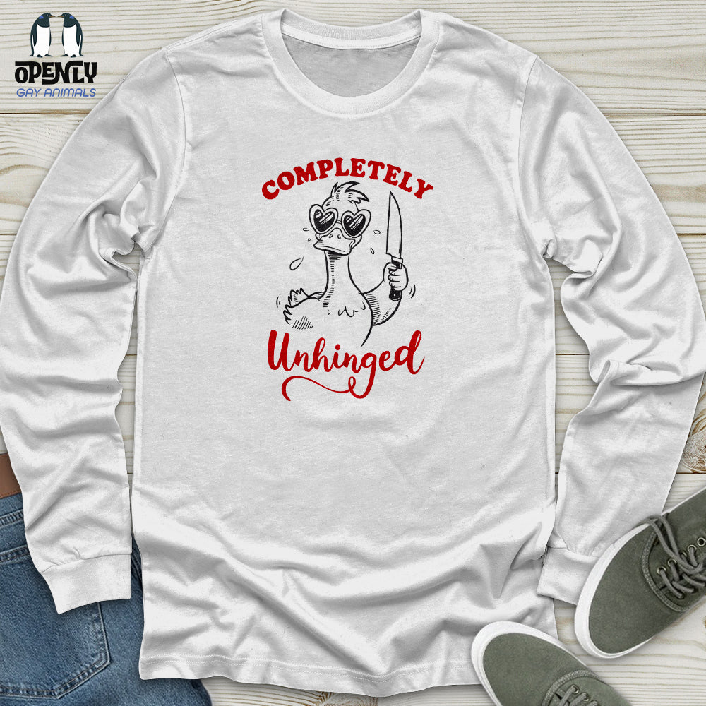 Completely Unhinged Unisex Long Sleeve Tee Gift For Animal Lover