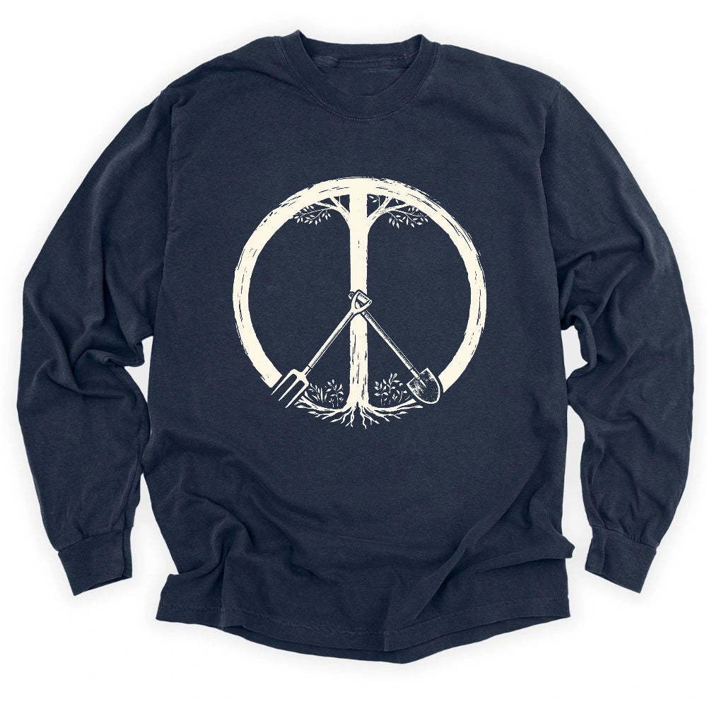 Peace Symbol Long Sleeve Shirt T Shirt Gift For Gardener