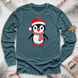 Christmas Penguin Unisex Long Sleeve Tee Gift For Animal Lover