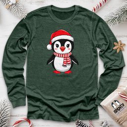 Christmas Penguin Unisex Long Sleeve Tee Gift For Animal Lover