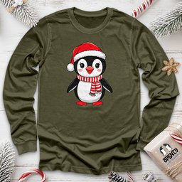 Christmas Penguin Unisex Long Sleeve Tee Gift For Animal Lover